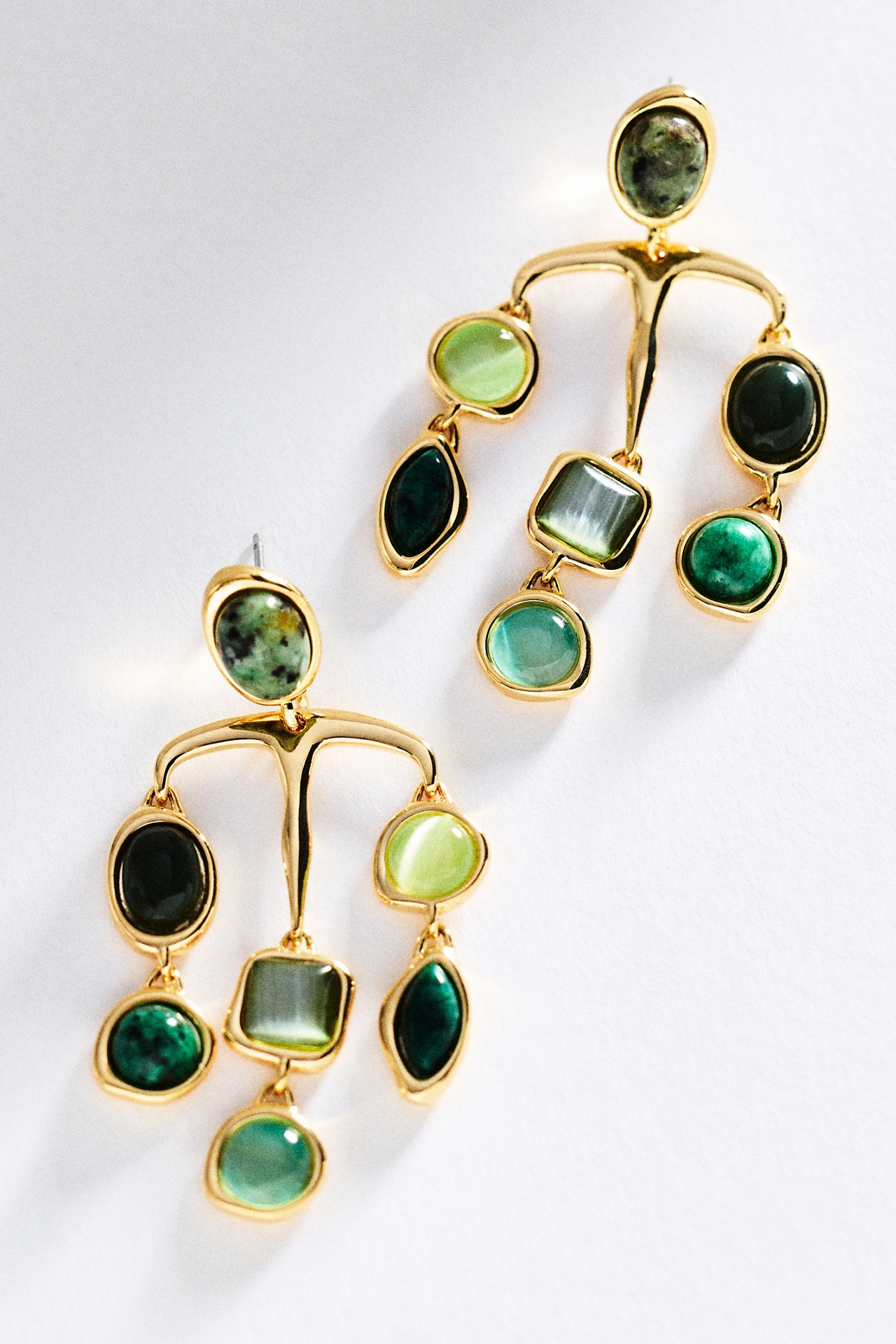 By Anthropologie Gemstone Organic Drop Earrings