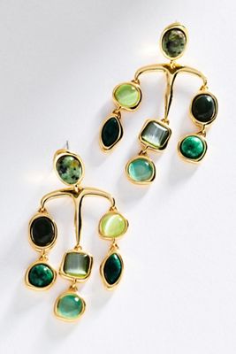 By Anthropologie Gemstone Organic Drop Earrings