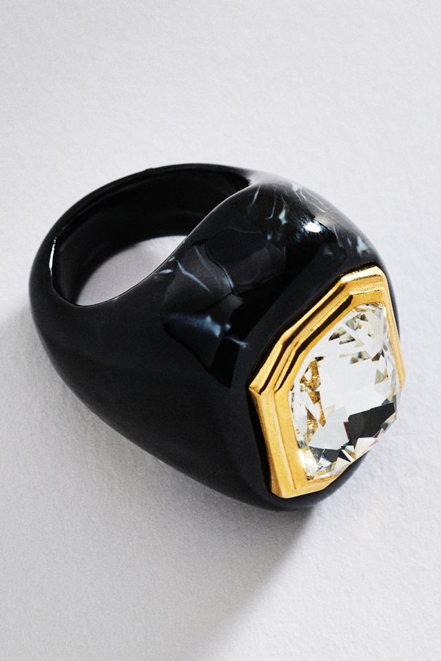 By Anthropologie Bezel Cocktail Ring #1
