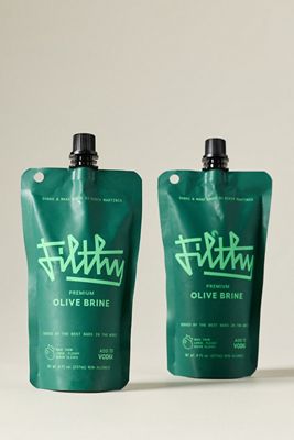 Filthy Filtered Olive Brine, Set of 2
