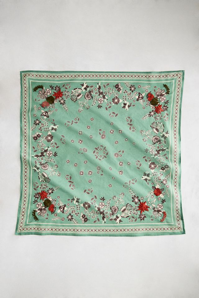 Embroidered Fall Floral Bandana #1