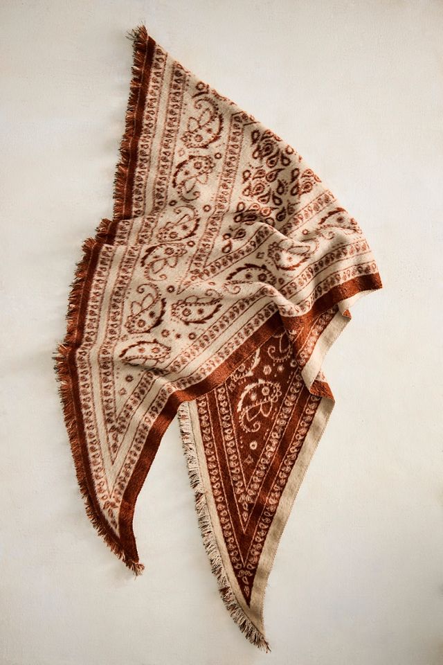 Cozy Paisley Triangle Scarf #1