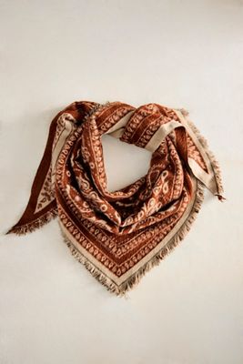 Cozy Paisley Triangle Scarf