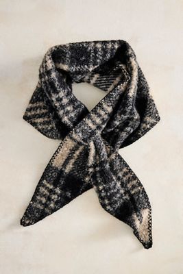 Plaid Sherpa Triangle Scarf