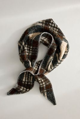 Plaid Sherpa Triangle Scarf