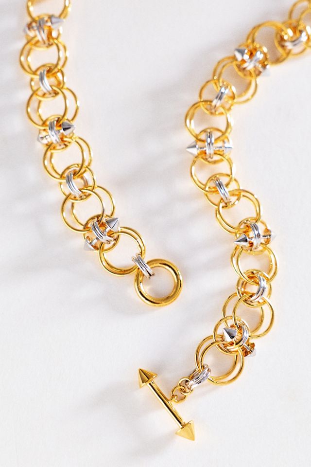 Awe Inspired Chain Mail Toggle Charm Collar Necklace #1