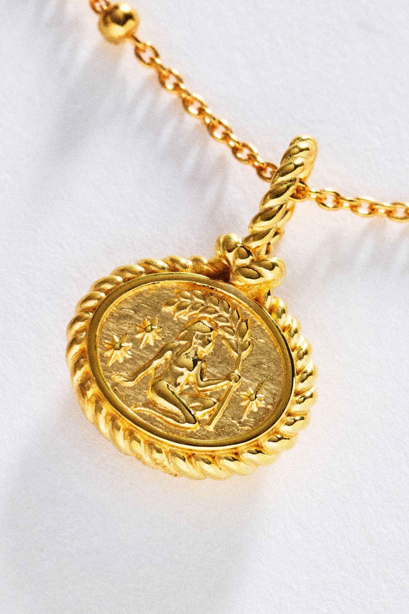 Awe Inspired Zodiac Gemstone Pendant Necklace - Virgo, One Size
