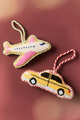 Furbish Needlepoint Transportation Icon Ornament