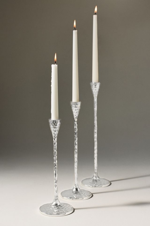 Blue Pheasant Hammered Brass Candle Holders, Set of 3 #1