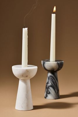 Blue Pheasant Marble Candle Holder