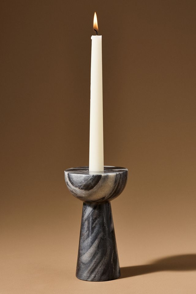 Blue Pheasant Marble Candle Holder #1