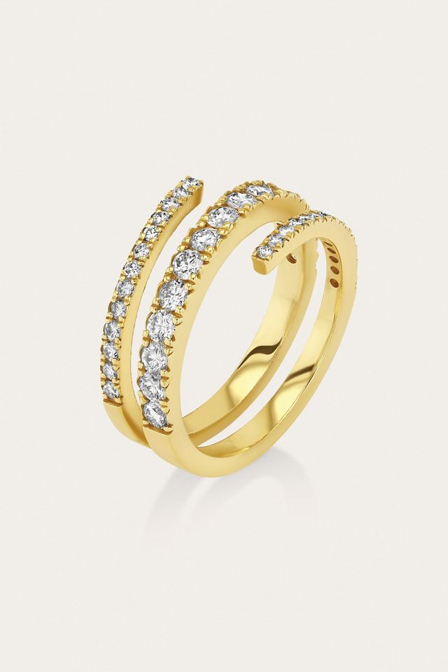Billie Simone Jewelry Coil Drip Gold Lab-Grown Diamond Ring #1