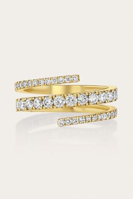 Billie Simone Jewelry Coil Drip Gold Lab-Grown Diamond Ring
