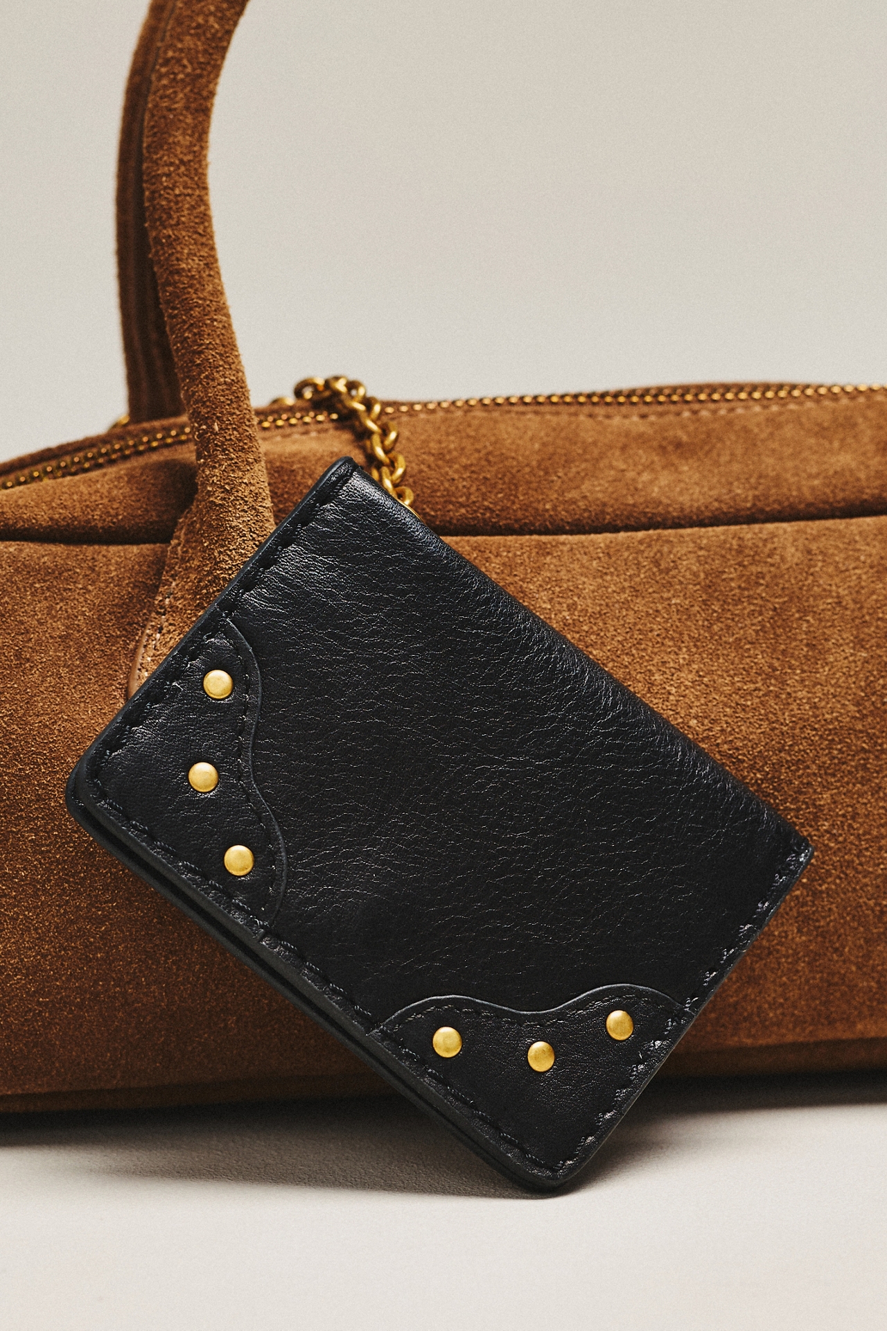 By Anthropologie Arina Leather Keychain Card Wallet