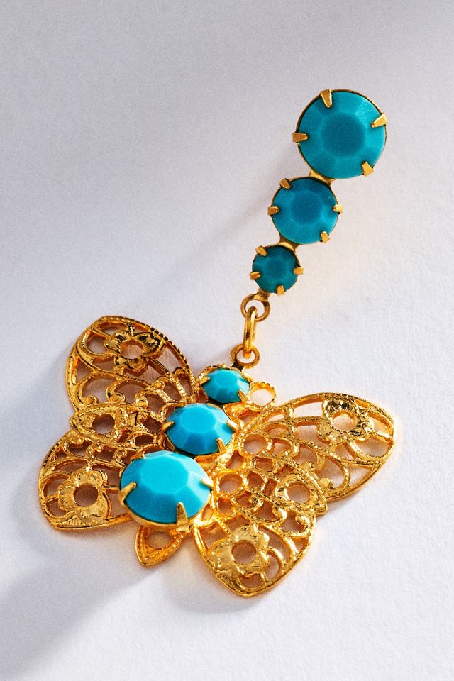The Pink Reef Filagree Butterfly Drop Earrings #1