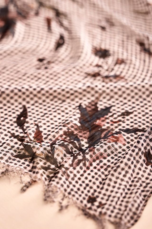 Gingham Floral Micromodal Scarf #1