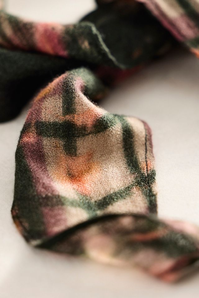 Green Floral Wool + Silk Scarf #1