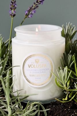 Voluspa Floral Mountain Lavender & Chamomile Glass Jar Candle