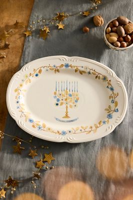 Hanukkah Stoneware Serving Platter