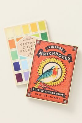 Vintage Matchboxes and Color Palette Stickerbook Bundle