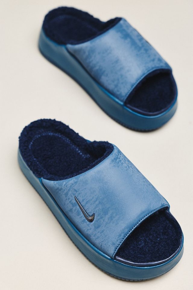 Nike Calm Elevation Faux Fur Slides #1