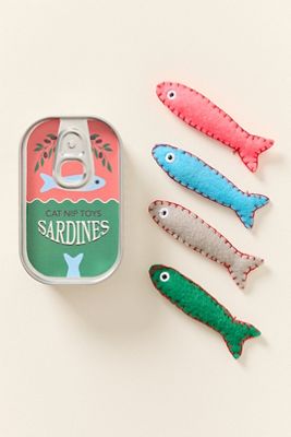Anthropologie Sardines Tin Cat Toy