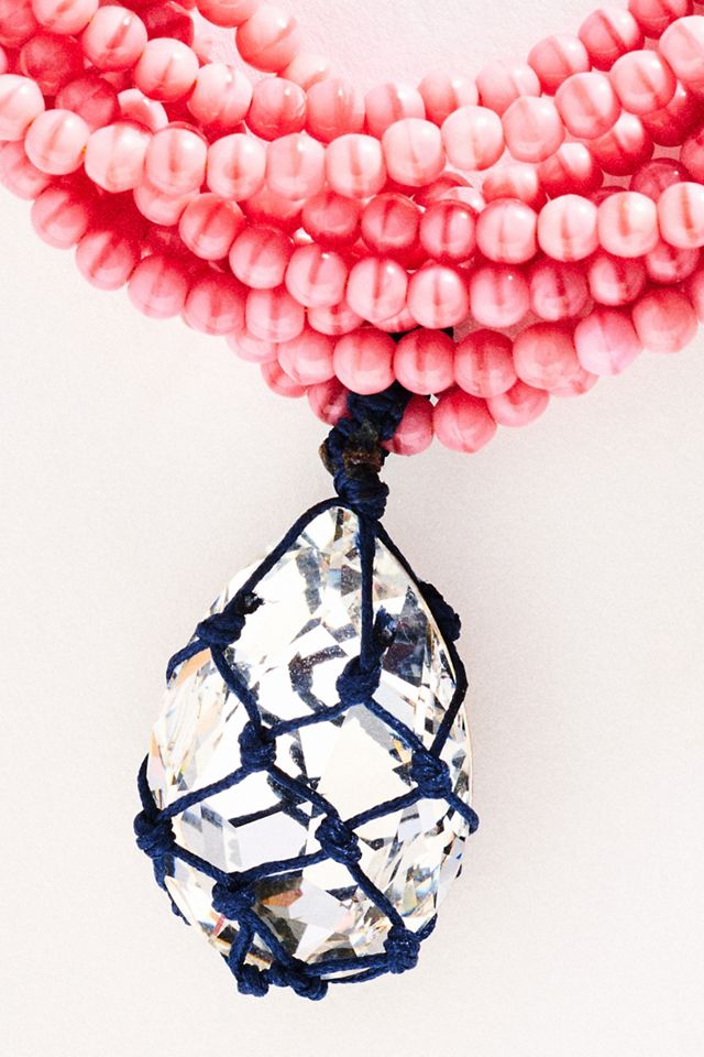 Timeless Pearly Pink Beaded Necklace #1