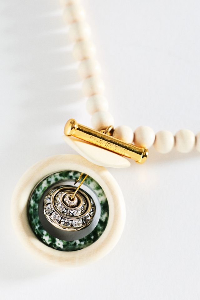 Timeless Pearly White Beaded Pendant Necklace #1