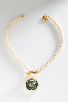 Timeless Pearly White Beaded Pendant Necklace