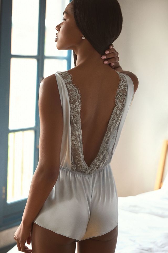 Madeleine Fig Gigi Satin Romper #2