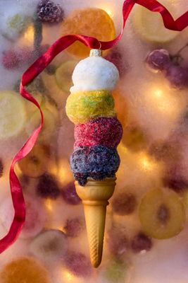 Ice Cream Cone Glass Ornament