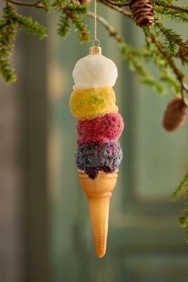 Ice Cream Cone Glass Ornament