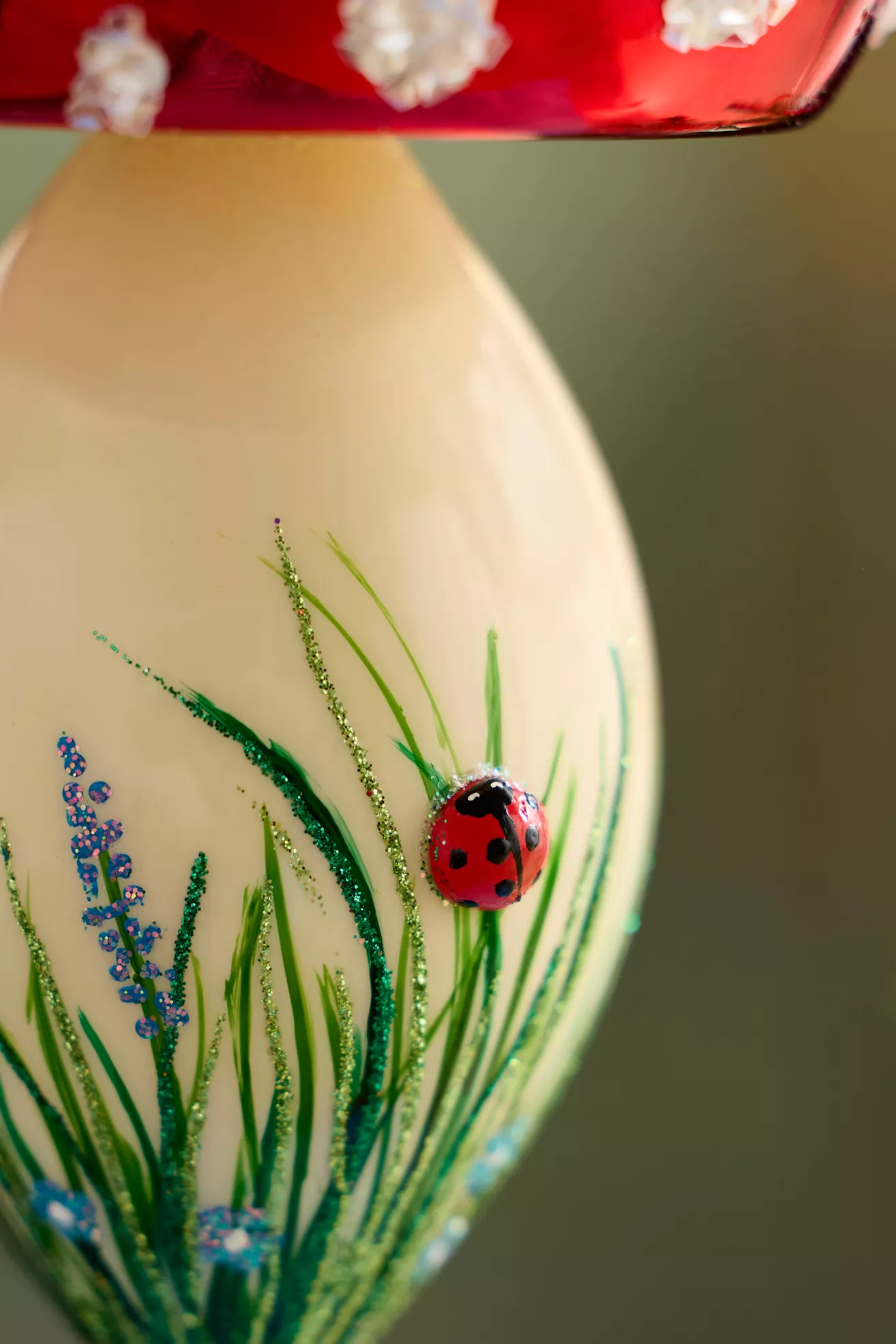 Terrain Mushroom + Ladybug Glass Ornament - thumbnail 3