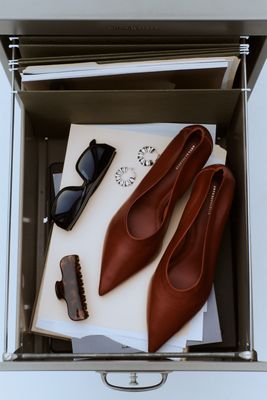 By Anthropologie Pointed-Toe Kitten-Heel Pumps