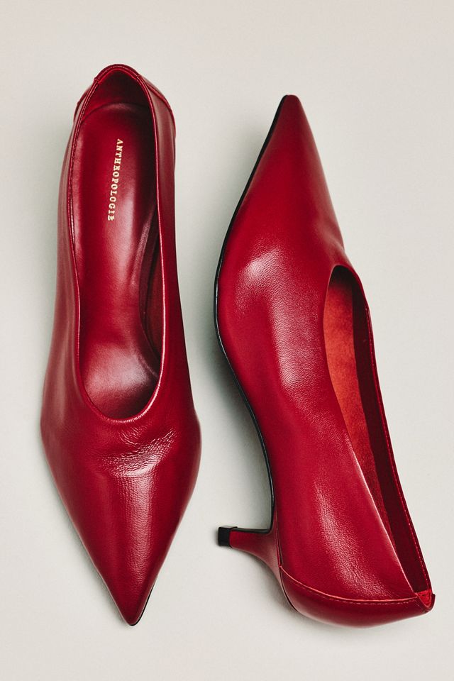 By Anthropologie Pointed-Toe Kitten-Heel Pumps #1
