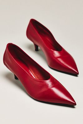 By Anthropologie Pointed-Toe Kitten-Heel Pumps