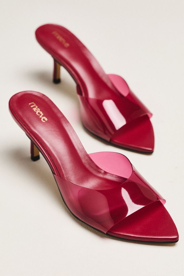 Maeve PVC Pointed-Toe Mule Heels #1