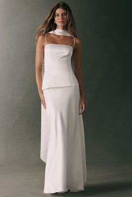 Mare Mare Satin Top, Maxi Skirt & Scarf Three-Piece Set