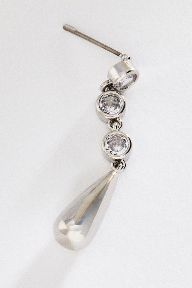 By Anthropologie Bezel Crystal Drop Earrings #1