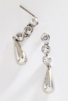 By Anthropologie Bezel Crystal Drop Earrings