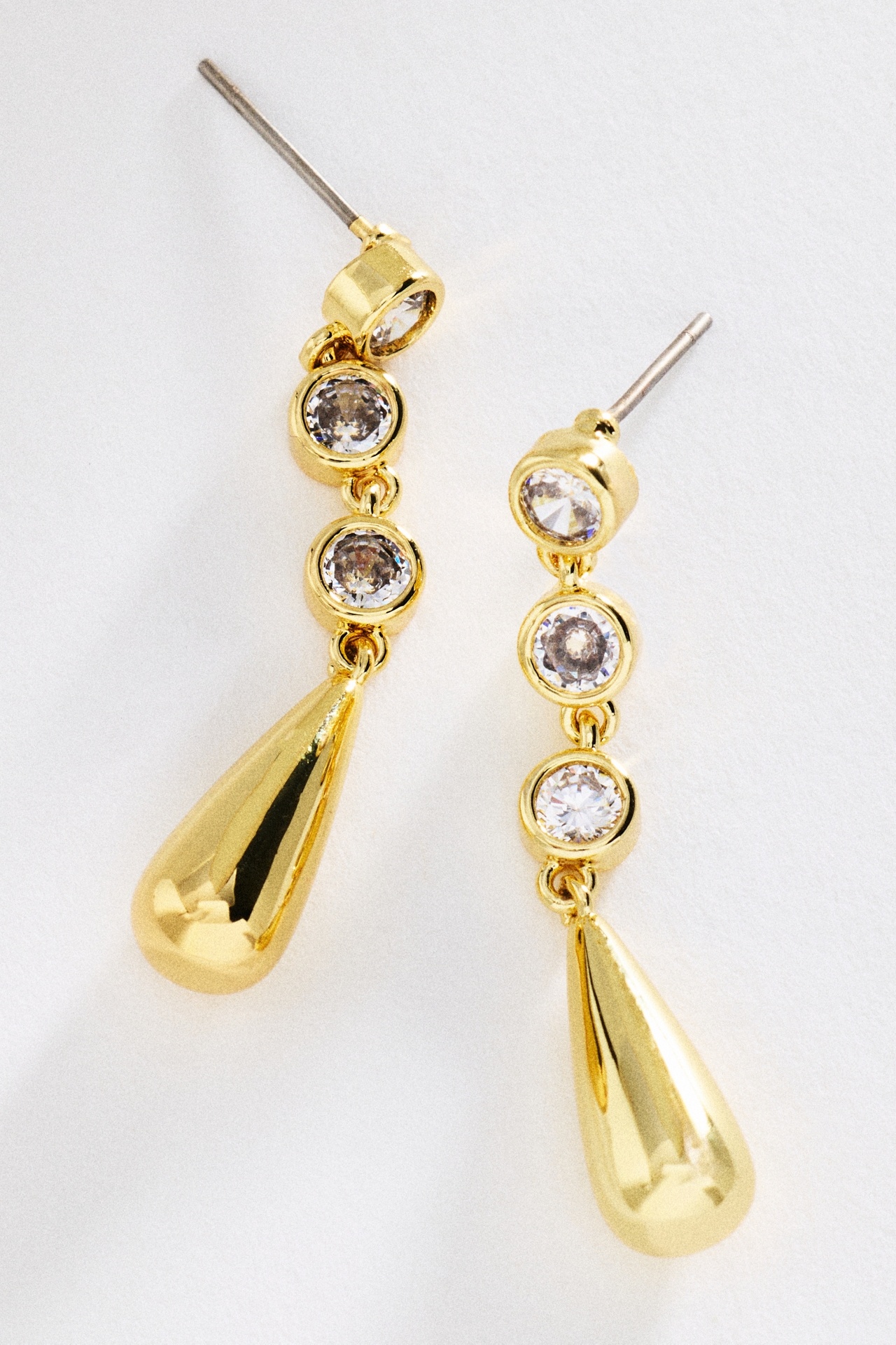 By Anthropologie Bezel Crystal Drop Earrings