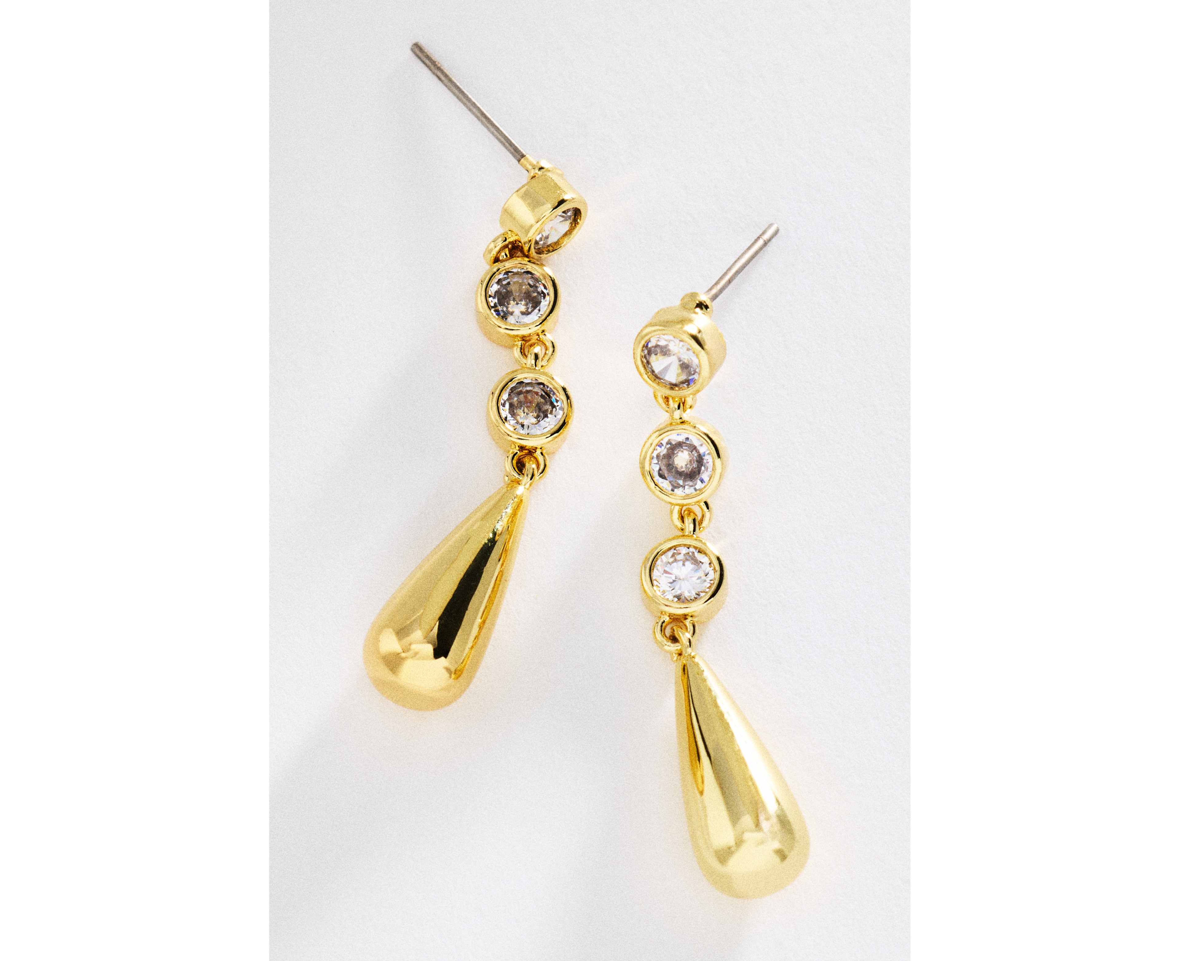 By Anthropologie Bezel Crystal Drop Earrings