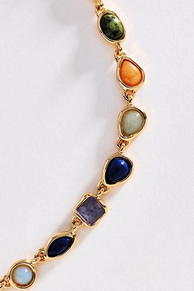 By Anthropologie Bezel Stone Necklace #1