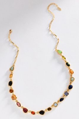 By Anthropologie Bezel Stone Necklace