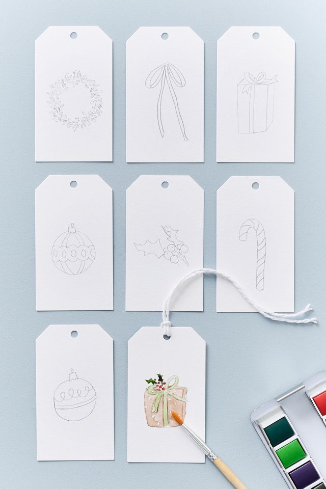 Classic Christmas Paintable Gift Tags #1