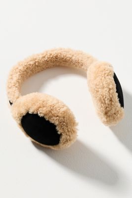 By Anthropologie Suede Sherpa Fleece Earmuffs