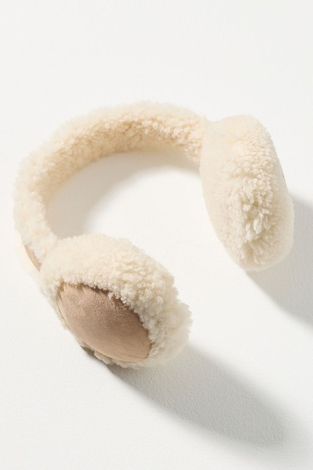 By Anthropologie Suede Sherpa Fleece Earmuffs #1