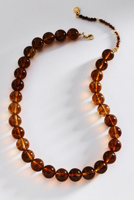 Baublebar Mini Jane Beaded Necklace In Brown