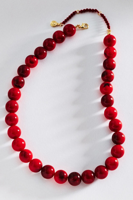 Baublebar Mini Jane Beaded Necklace In Red