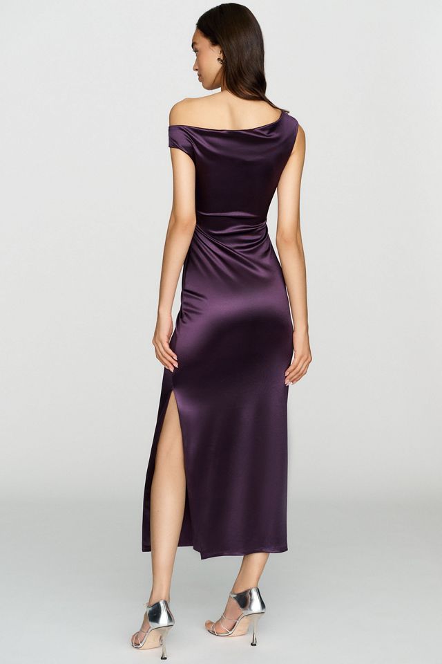 BHLDN Asymmetrical Shoulder Knit Midi Dress #1